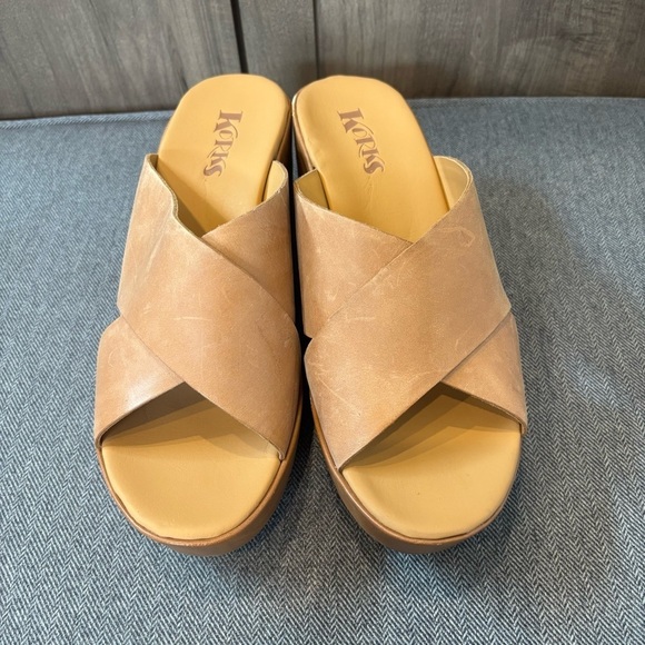 Women's Tan Wedge Sandals - Picture 3 of 12